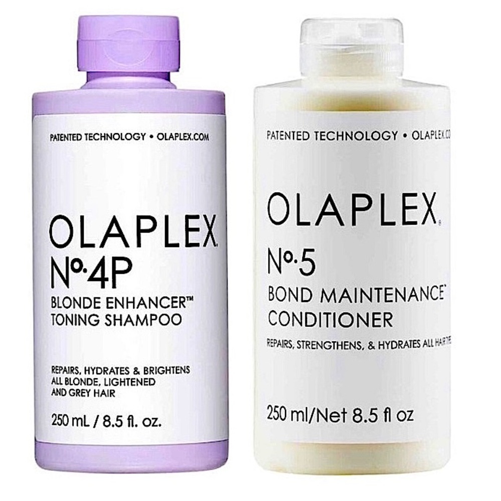Olaplex No 4P Blonde Enhancer Toning Shampoo & No 5 Conditioner Duo